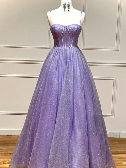 A-Linien-Ballkleid aus Glitzertüll mit Taschen