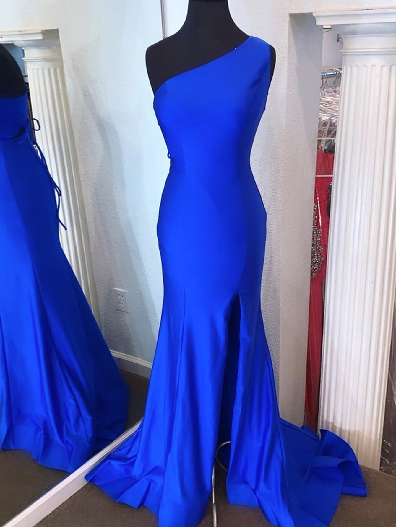 Meerjungfrau One-Shoulder-Langballkleid