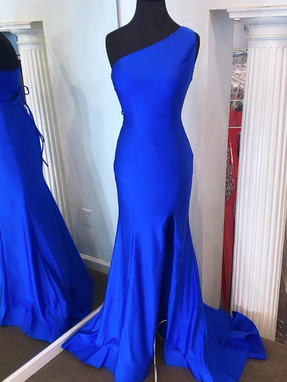 Meerjungfrau One-Shoulder-Langballkleid