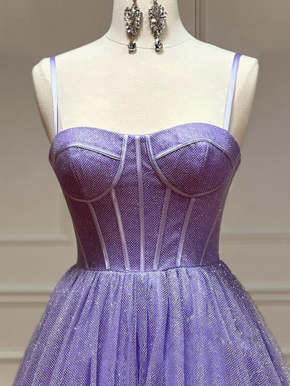 A-Linien-Ballkleid aus Glitzertüll mit Taschen