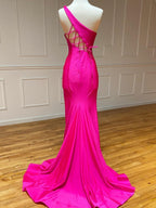 Mermaid One Shoulder Long Prom Dress