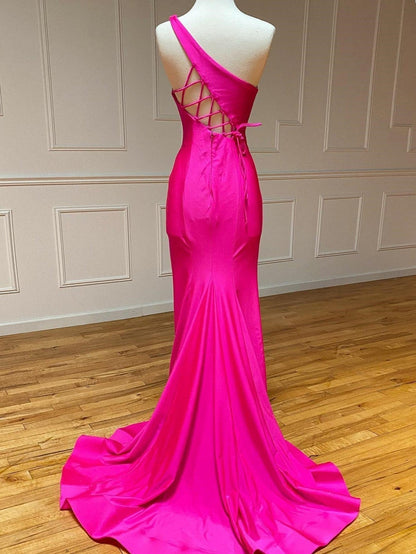 Meerjungfrau One-Shoulder-Langballkleid