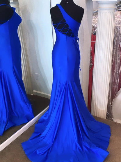 Meerjungfrau One-Shoulder-Langballkleid