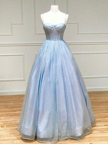 A-Linien-Ballkleid aus Glitzertüll mit Taschen