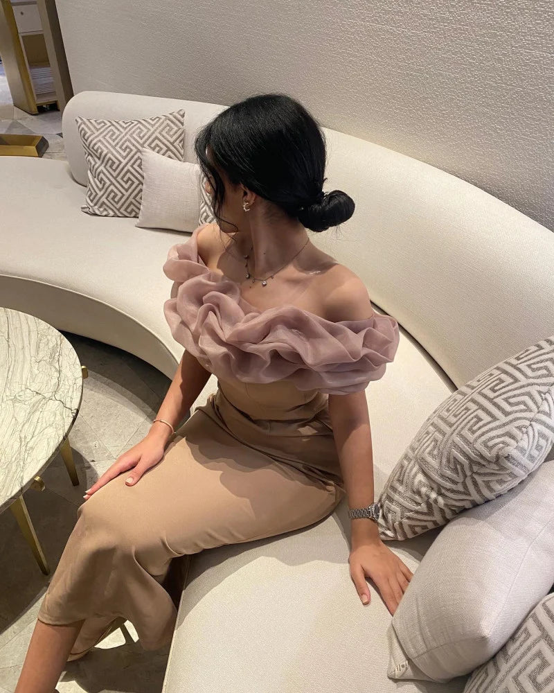 Rosa Schulterfreies Etuikleid Ballkleid Abendkleid Y7639