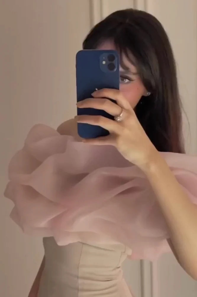 Rosa Schulterfreies Etuikleid Ballkleid Abendkleid Y7639