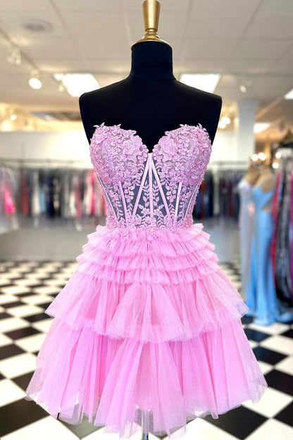 Vestido de fiesta de corte en A con escote en forma de corazón y volantes Ivy