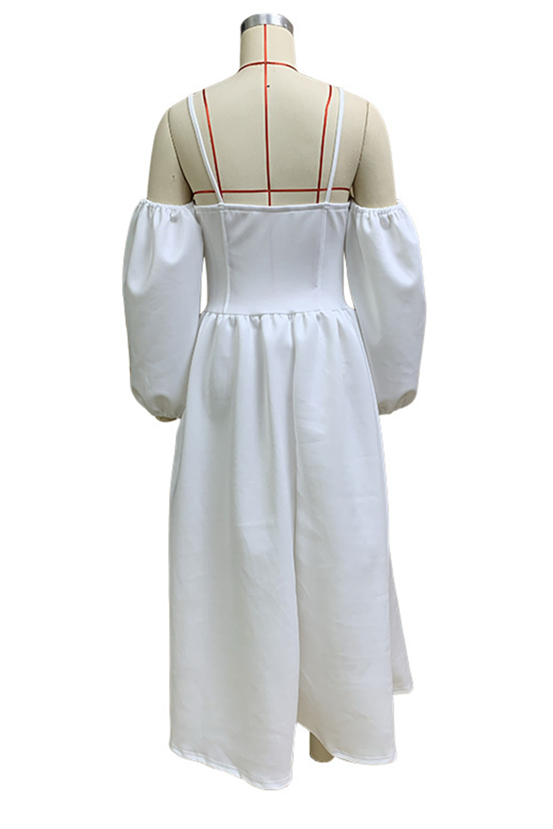 Abiti da sera a tinta unita con scollo a V e taschina, eleganti