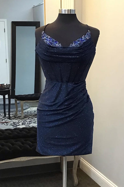 Jersey-Homecoming-Kleid im Etui-Stil mit Perlen