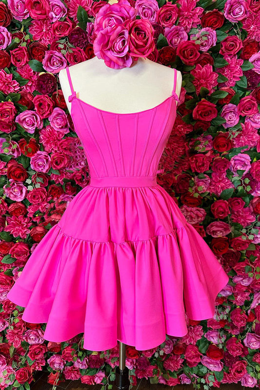 A-Linien-Heimkehrkleid mit Rüschen und Schnürung