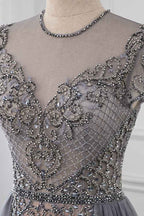 BMbridal Jewel Appliques Short Sleeve Prom Dress With Rhinestones Online