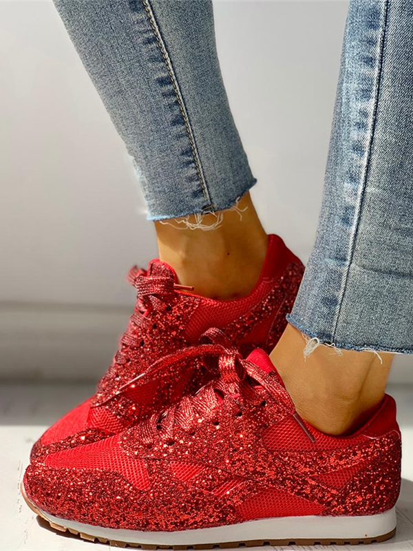Scarpe da ginnastica casual scintillanti e traspiranti