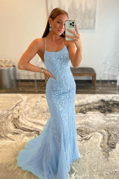 Roycebridal Lucille | Vestido de fiesta de encaje con tirantes finos y corte sirena
