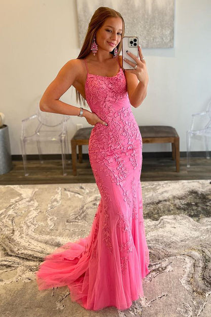Roycebridal Lucille | Vestido de fiesta de encaje con tirantes finos y corte sirena