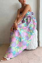 Vestido midi de corte A con lazo en la espalda y estampado floral Garden Goddess 