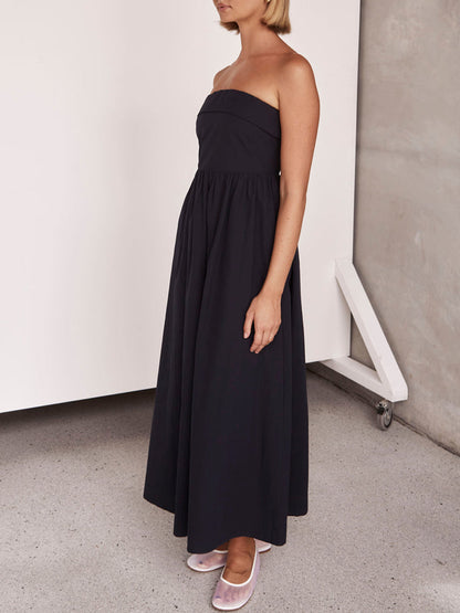 Trägerloses Tulare-Midikleid im Resort-Stil 