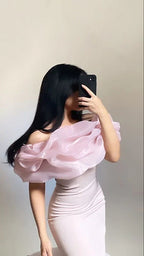 Rosa Schulterfreies Etuikleid Ballkleid Abendkleid Y7639