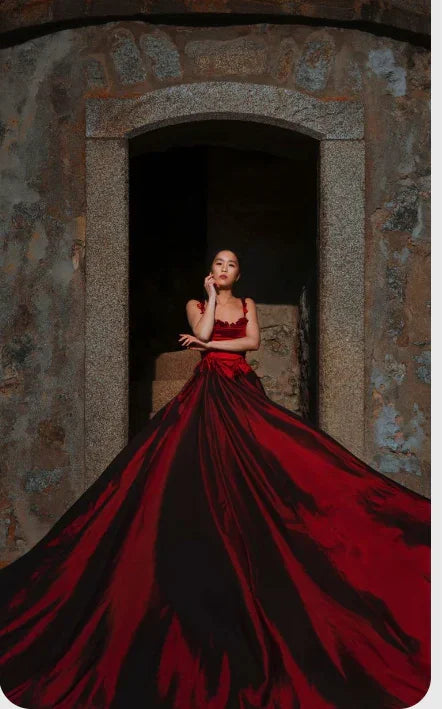 Vestido de Festa Longo Vermelho Maravilhoso, Sem Mangas, Vestido de Noite Y308