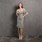 V-Ausschnitt Kleines Abendkleid – Elegantes kurzes Partykleid für Damen im Nachtclub 