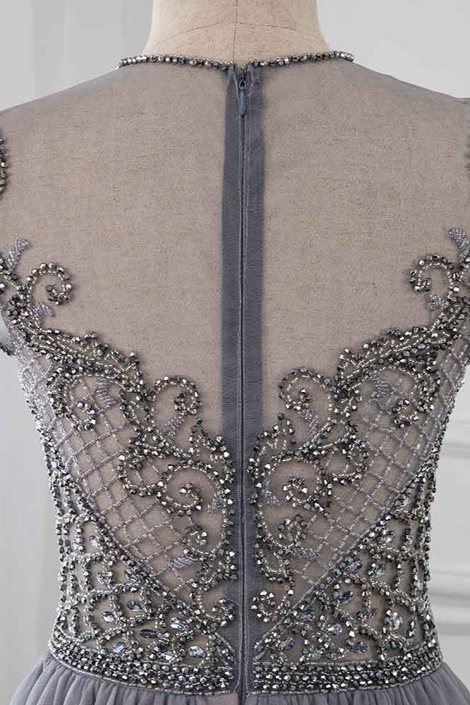 BMbridal Jewel Appliques Short Sleeve Prom Dress With Rhinestones Online