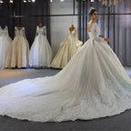 Elegant Train Sweetheart Backless A Line Wedding Dress With Lace Appliques