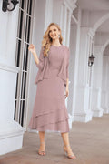 Robe de mariage de la mère de la mariée en deux pièces, ligne A, pour cérémonie et soirée formelle, modèle 28072