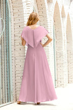 Robe de la Mère de la Mariée Grande Taille Col en V Longueur Solennelle Robe de Bal Formelle pour Invité de Mariage 28020