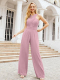 Tuta da sera elegante Numbersea con scollo incrociato, abito lungo per damigella, pantaloni a zampa d'elefante 28033