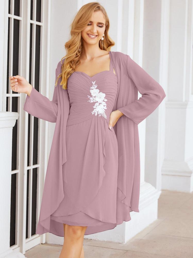 Vestidos de Mãe do Noivo Aplicações de Renda para Convidados de Casamento 28066