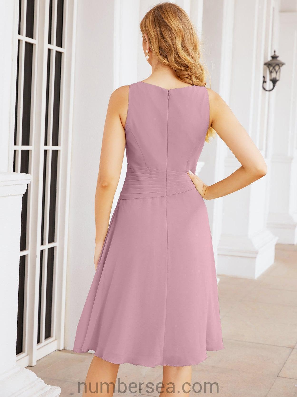 Vestidos para a Mãe da Noiva Vestido de Baile de Finalistas Vestido Casual Pregueado 28065