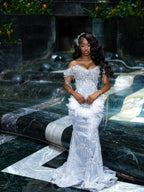 Glacial Silver Beaded Prom Dress With Crystal Fringe Mermaid Gown