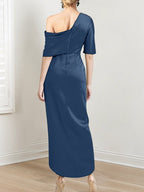 Asymmetrical One Shoulder Ruffles Sheath Dress For Mother Of The Bride
