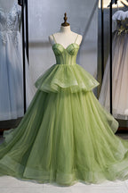 Sweetheart Tulle Long Prom Dress, Beautiful A-Line Evening Graduation Dress