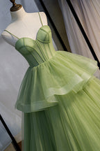 Sweetheart Tulle Long Prom Dress, Beautiful A-Line Evening Graduation Dress