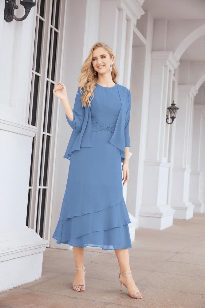 Vestido de Noiva de Duas Peças em Linha A para a Mãe da Noiva Vestido de Festa Formal 28072