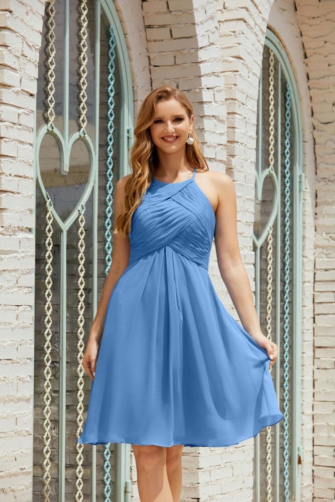 Vestidos de Baile sem Mangas para Receção em Casa, Cocktail Formal e Baile de Finalistas 28014