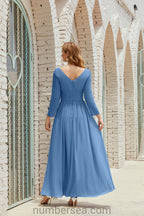 Abito da damigella Numbersea in chiffon, abito formale per festa, abito da sera 28016