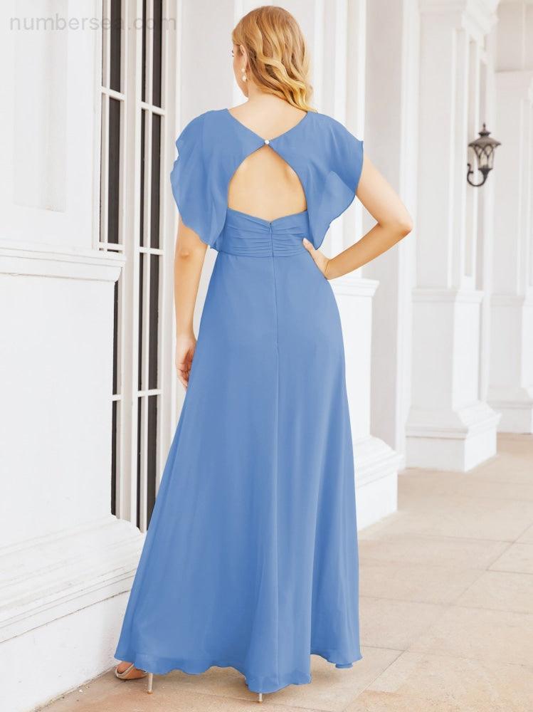 Abiti da damigella Numbersea con mantella, abito formale da ballo, abiti con schiena scoperta per madre della sposa 28058