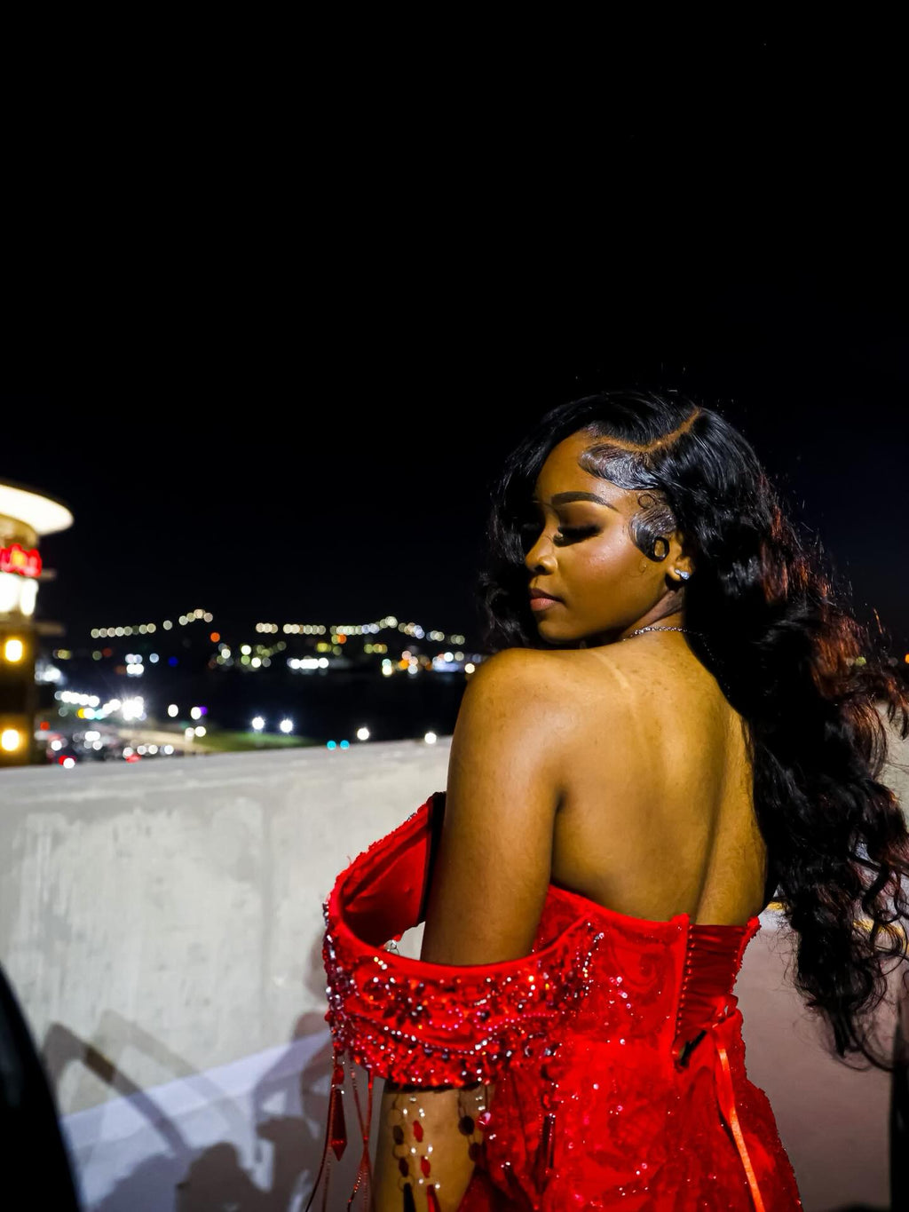 Red Off Shoulder Sequin Beaded Mermaid Prom Dress With Crystal Fringe