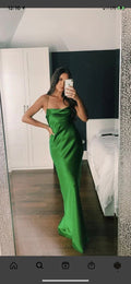 Robe de soirée verte élégante à coupe droite Robe de bal verte Y7297