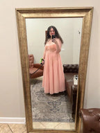 Vestido de Festa Midi Verde com Alças Finas Elegantes, Tule Plissado, Corte em A Y8452