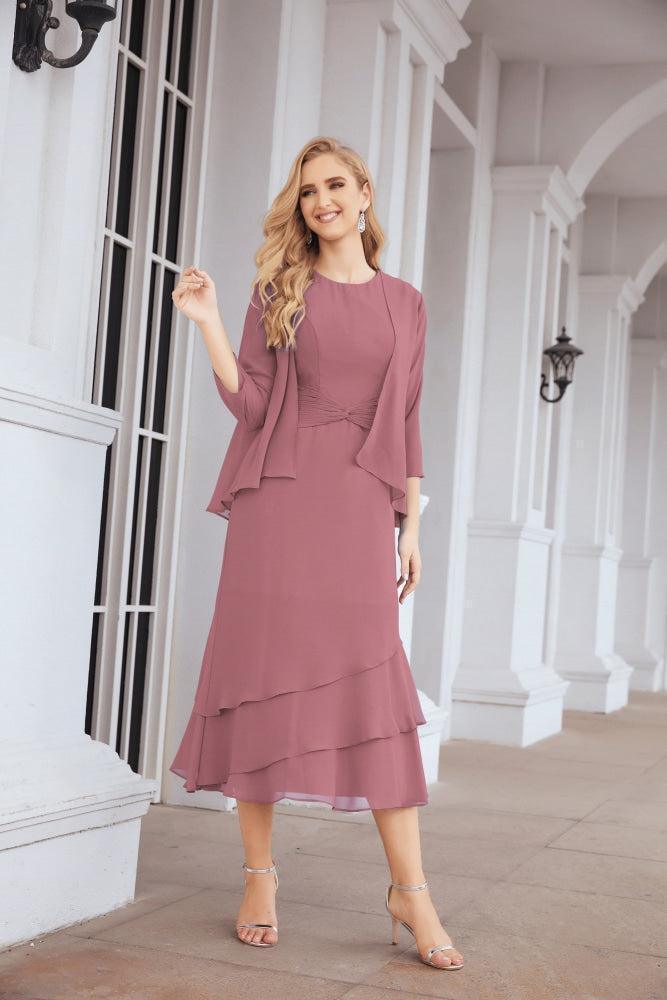 Vestido de Noiva de Duas Peças em Linha A para a Mãe da Noiva Vestido de Festa Formal 28072