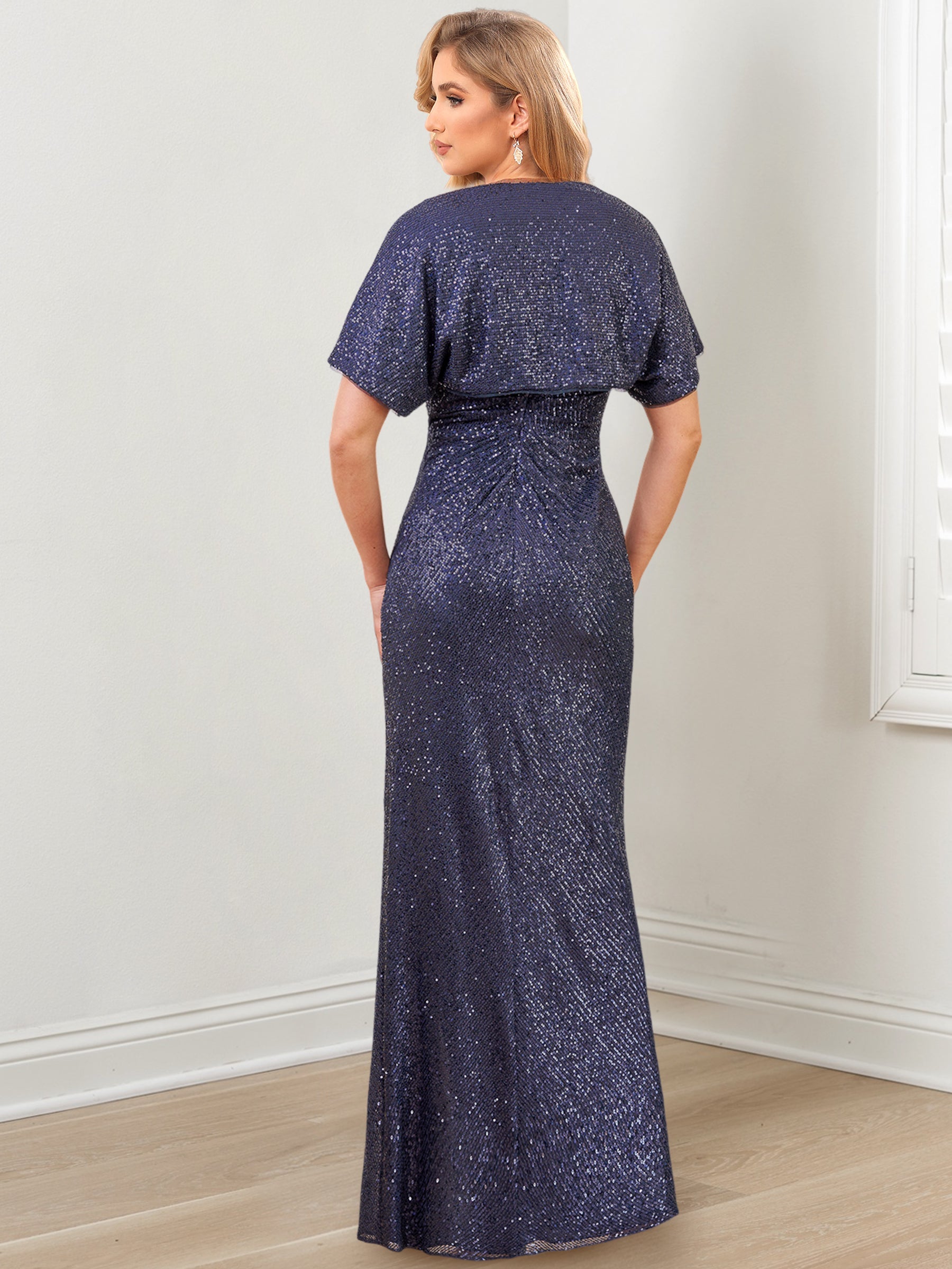Floor Length V Neck Sheath Gowns for Mother of the Bride