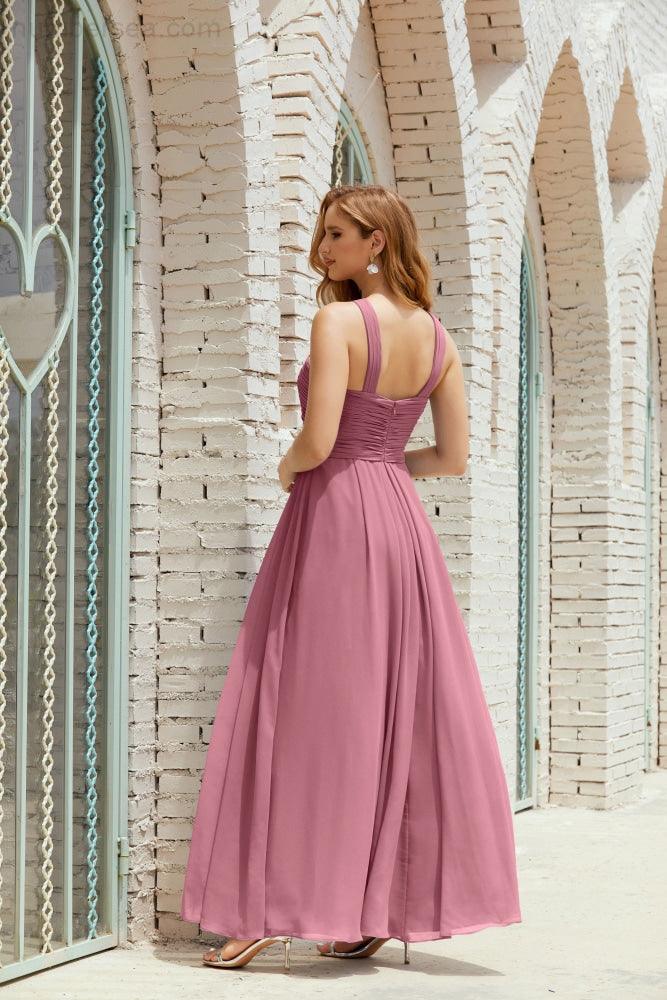 فساتين وصيفات الشرف بحمالة عنق رسمية كوكتيل فستان سهرة 28015