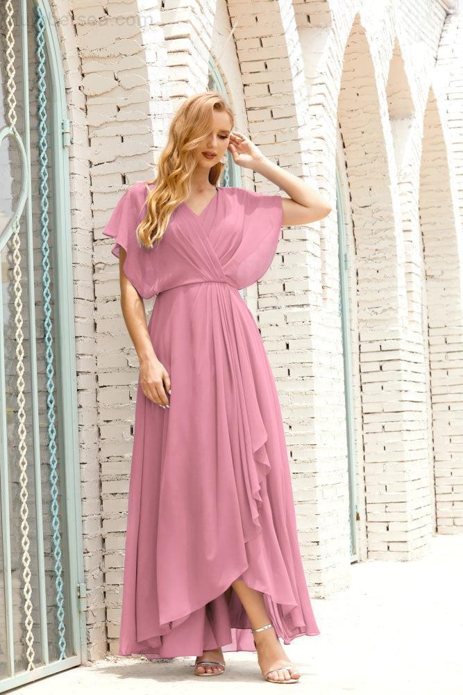 Robe de la Mère de la Mariée Grande Taille Col en V Longueur Solennelle Robe de Bal Formelle pour Invité de Mariage 28020