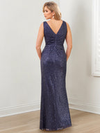 Floor Length V Neck Sheath Gowns for Mother of the Bride