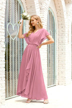 Robe de la Mère de la Mariée Grande Taille Col en V Longueur Solennelle Robe de Bal Formelle pour Invité de Mariage 28020