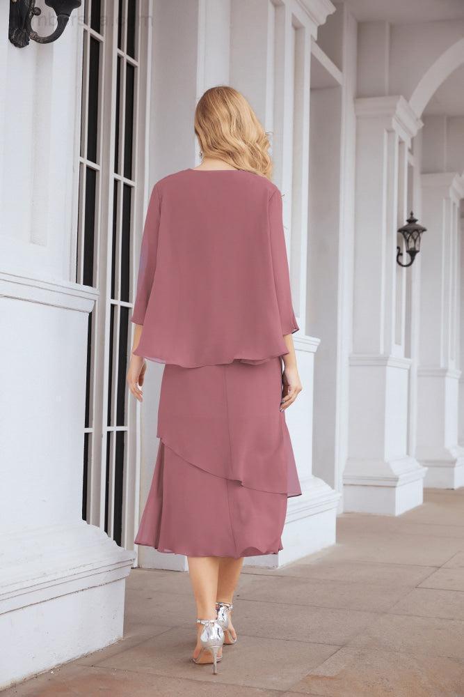Robe de mariage de la mère de la mariée en deux pièces, ligne A, pour cérémonie et soirée formelle, modèle 28072