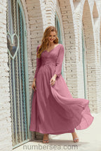 Abito da damigella Numbersea in chiffon, abito formale per festa, abito da sera 28016