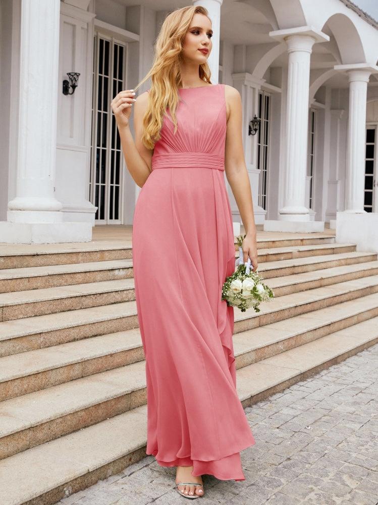 Abiti da damigella Numbersea per matrimonio con volant, lunghi, formali, da ballo 28039